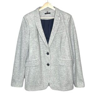 NWOT TOMMY HILFIGER LT GRAY KNIT BLAZER WITH ELBOW PATCHES SZ 14